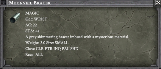MOONVEIL BRACER item card